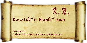 Koczián Napóleon névjegykártya